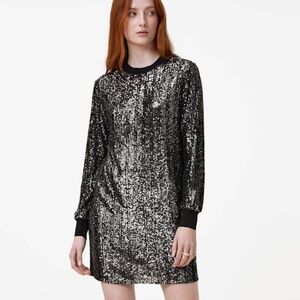 All Saints Solstice Sequin Long-sleeve Mini Dress Size Small